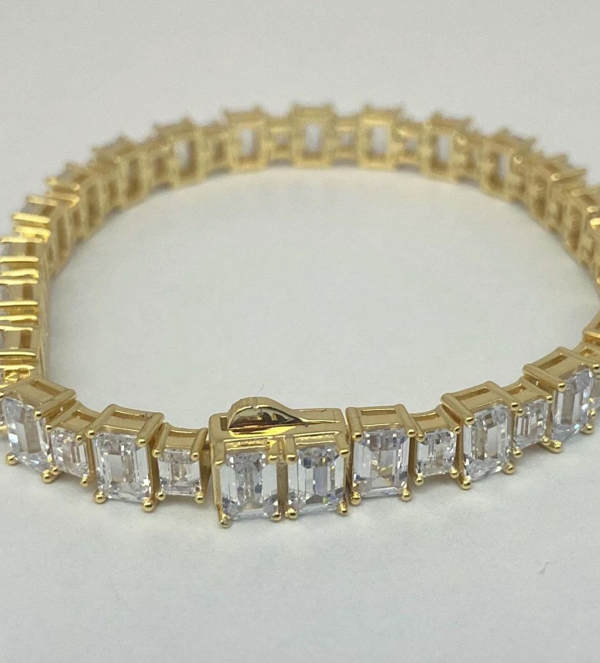 Pulsera Tennichain Baguette Plata 925 Italy