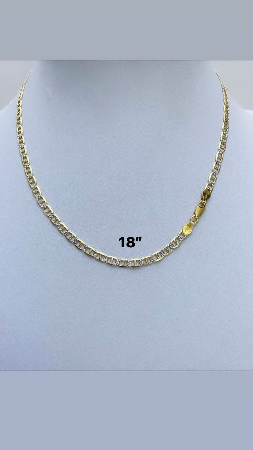 Gucci chain 6MM, 2 Tones Plata 925 Italy