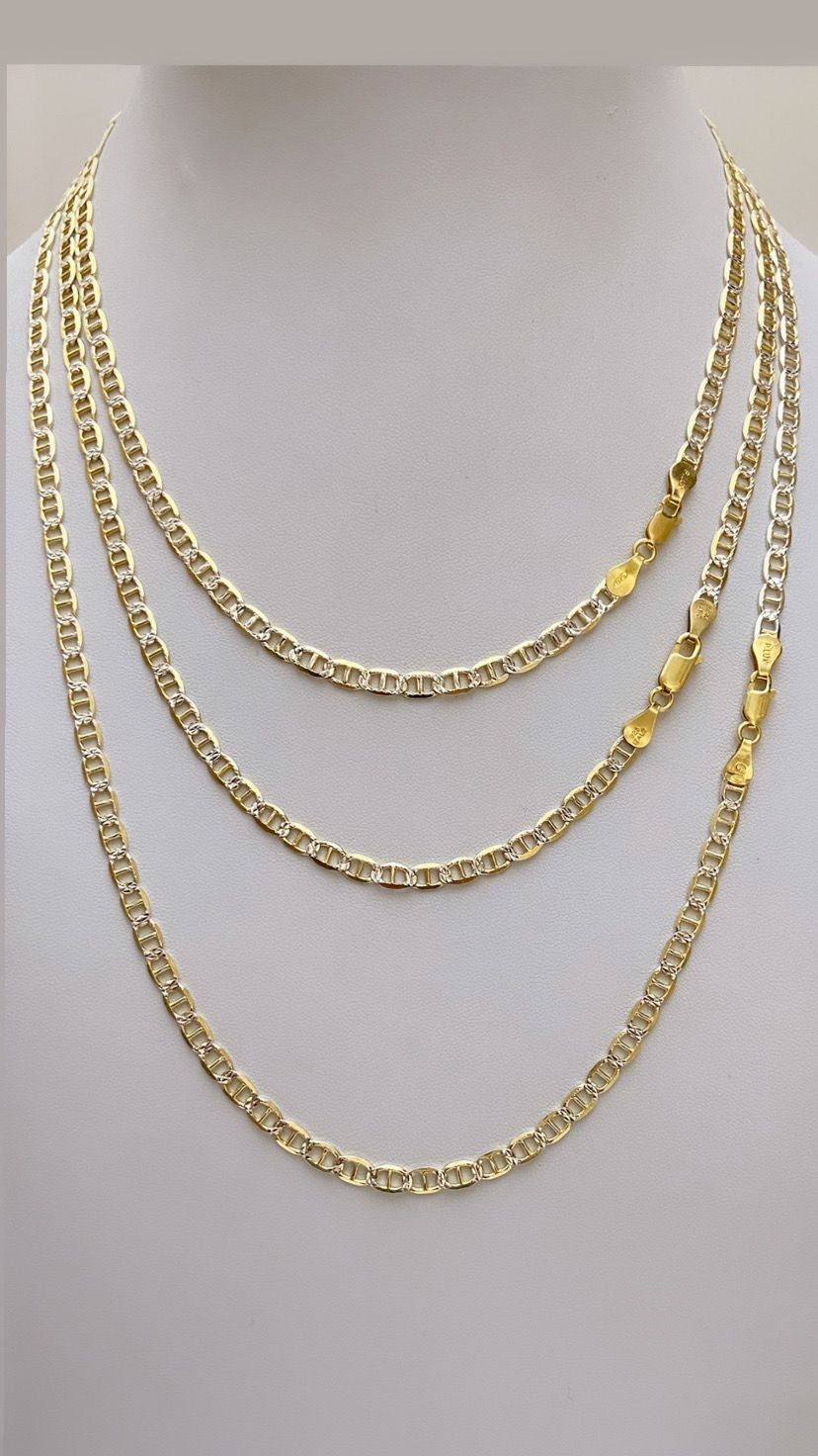 Gucci chain 6MM, 2 Tones Plata 925 Italy