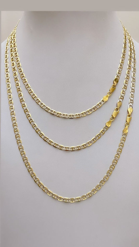 Gucci chain 6MM, 2 Tones Plata 925 Italy