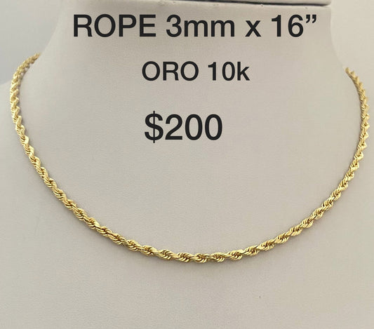 Rope Chain Oro 10k