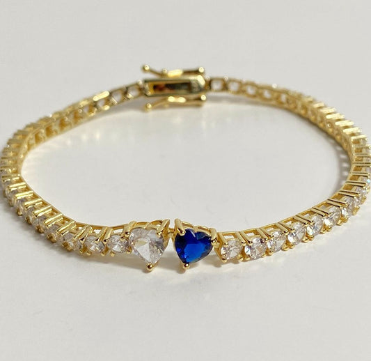 Pulsera Tennichain Con 🤍💙,Plata 925 Italy
